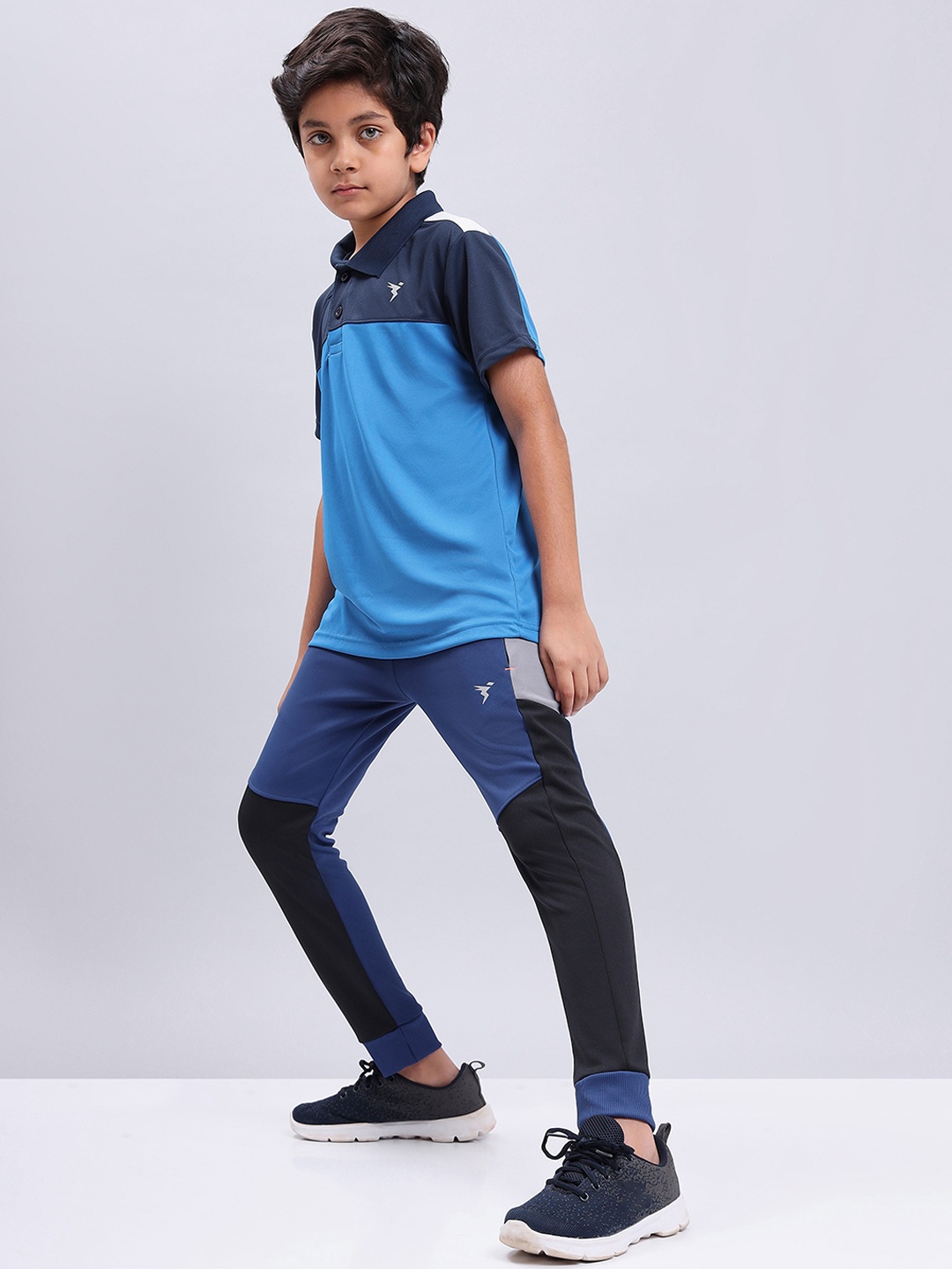 

Technosport Boys Colourblocked Mid-Rise Joggers, Blue