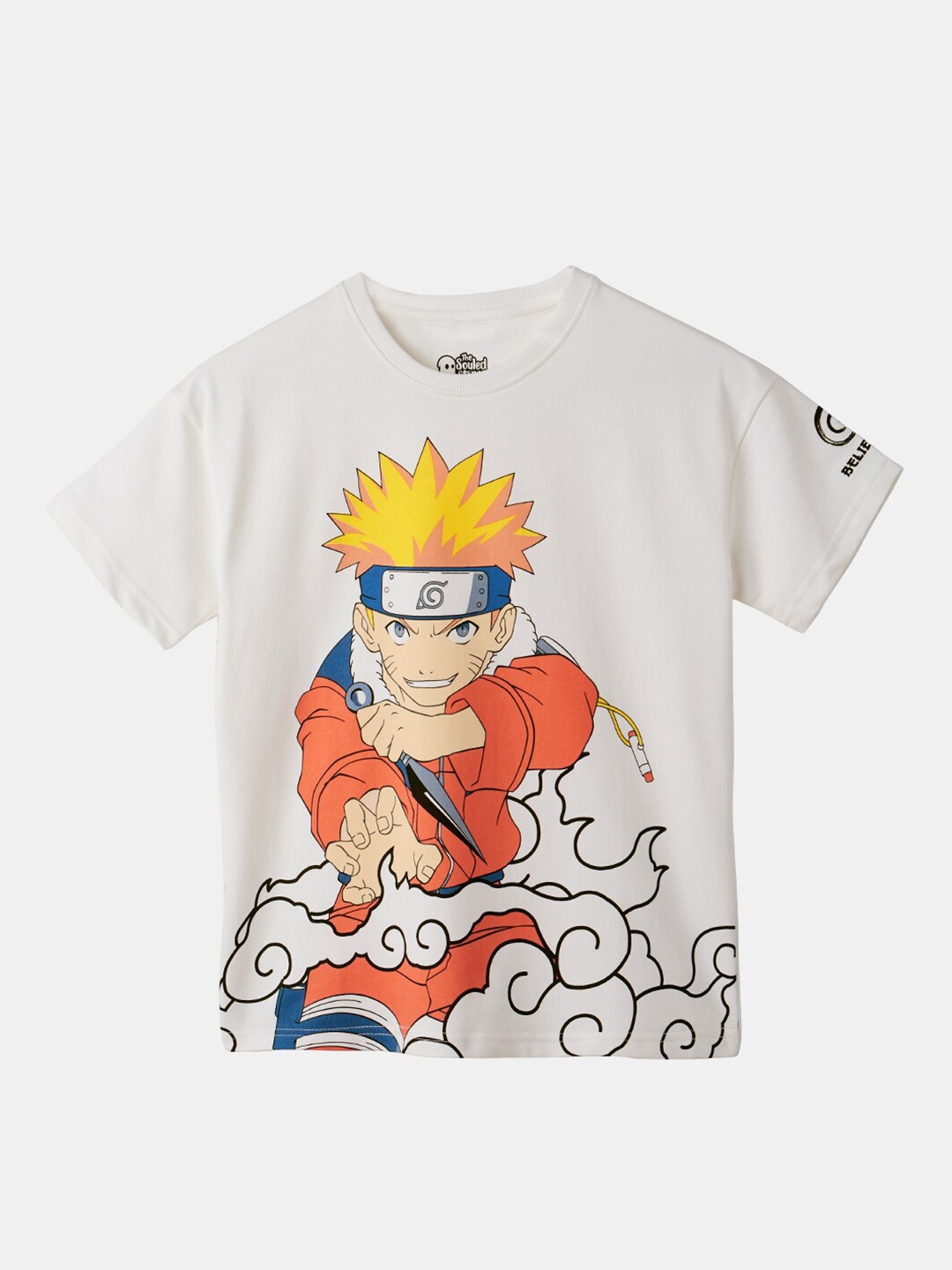 

The Souled Store Boys White Naruto Printed Pure Cotton Loose T-shirt