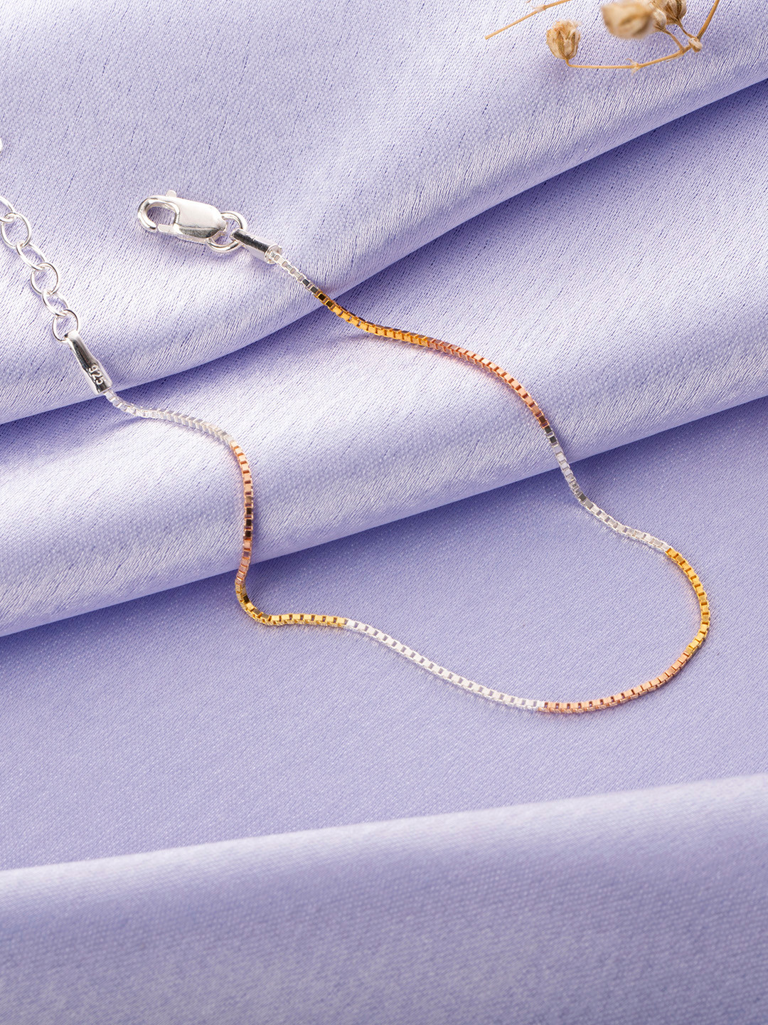 

Zavya Women Sterling Silver Rose Gold-Plated Link Bracelet