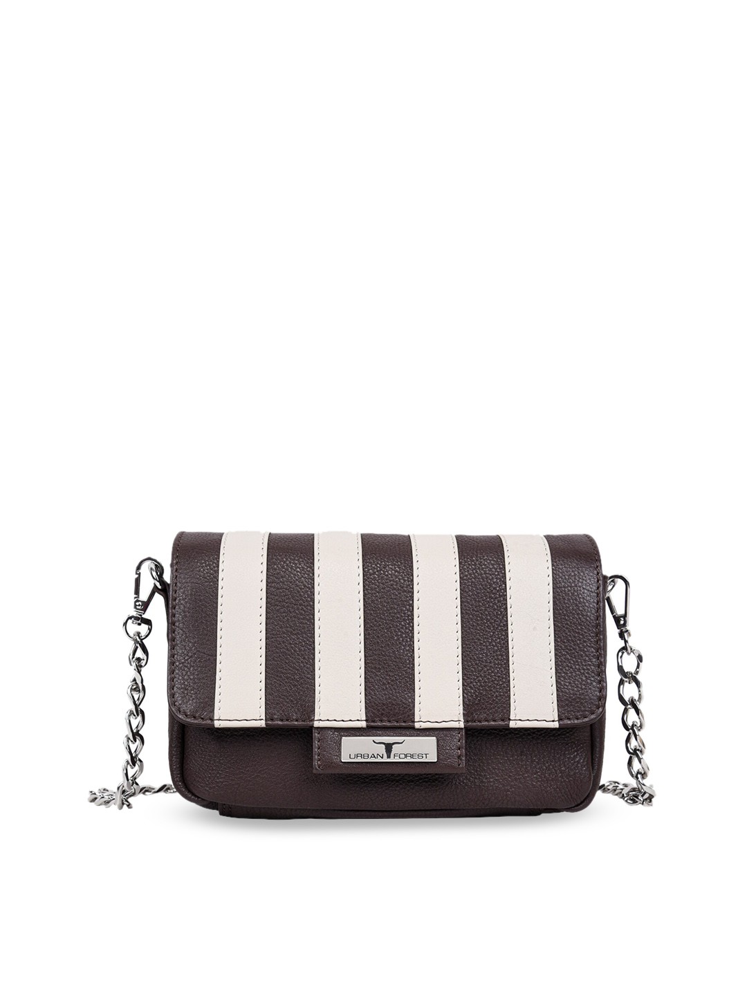 

URBAN FOREST Colourblocked Leather Shopper Sling Bag, Brown