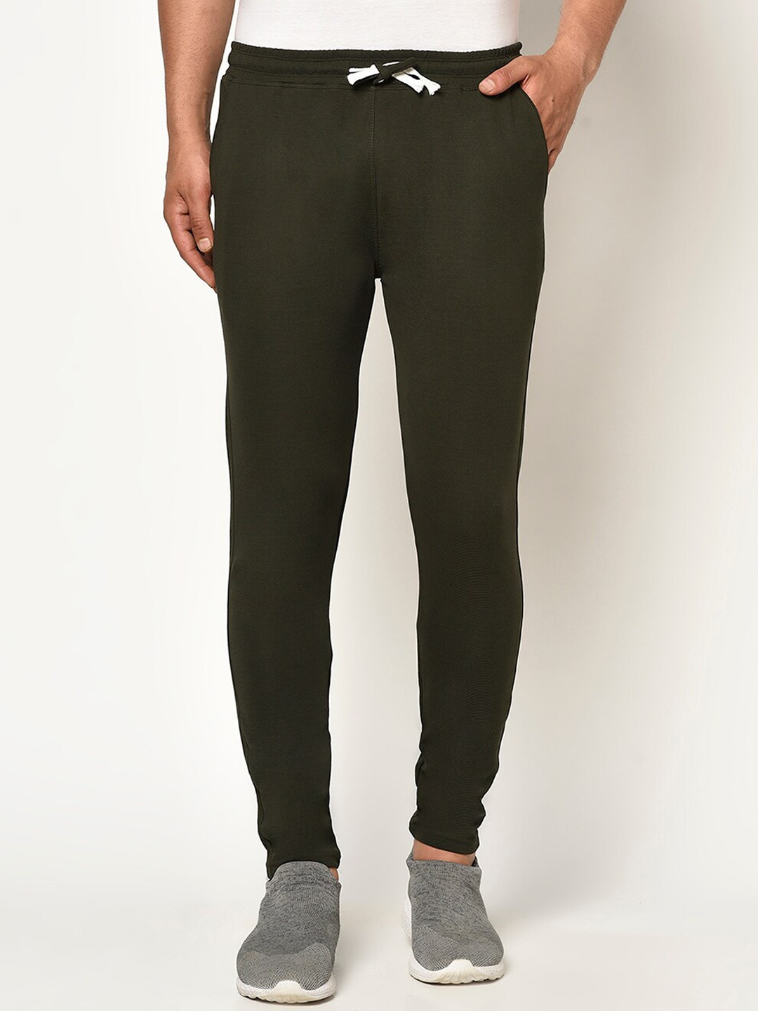 

GLITO Men Mid-Rise Dry-Fit Track Pants, Olive