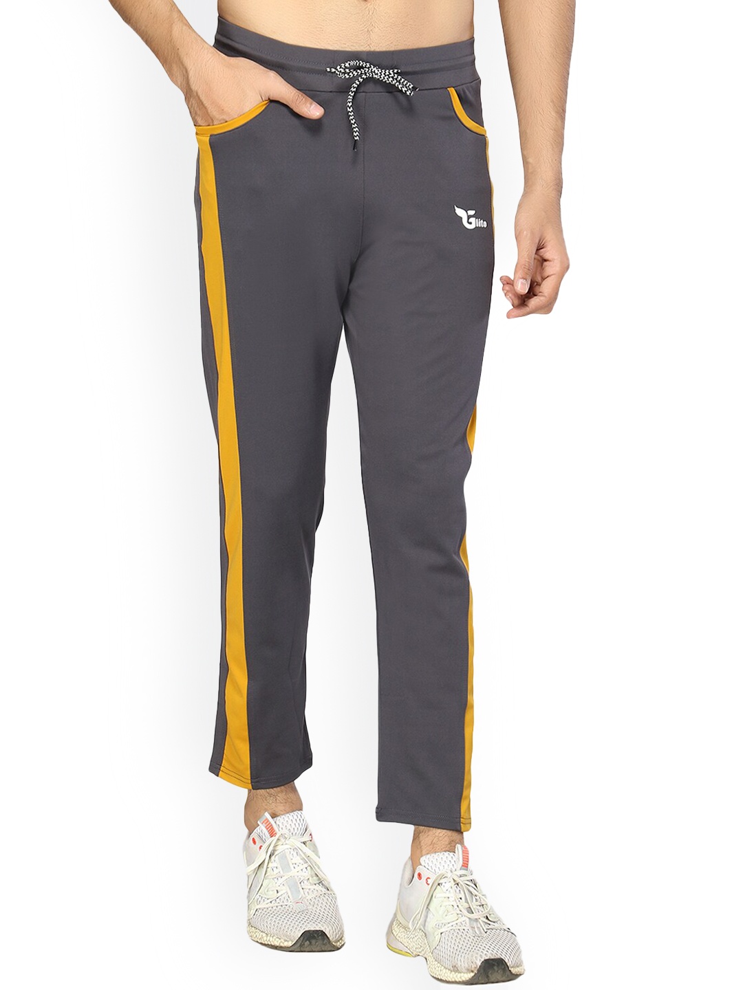 

GLITO Men Stretchable Track Pant, Mustard