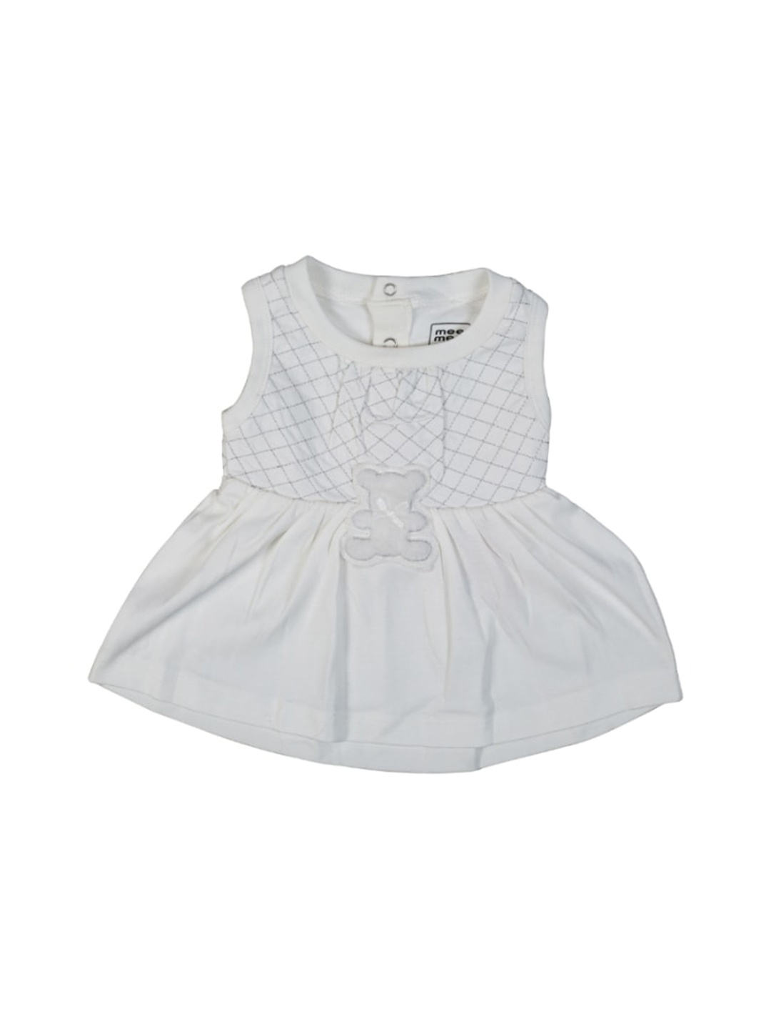

MeeMee Infants Girls Embellished Applique Cotton Fit & Flare Dress, Off white