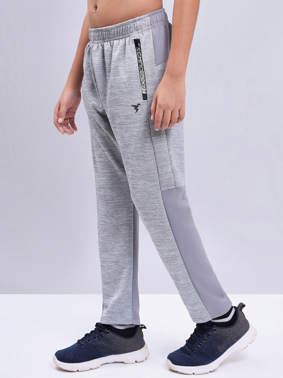 

Technosport Boys Active Self Design Slim Fit Track Pants, Grey