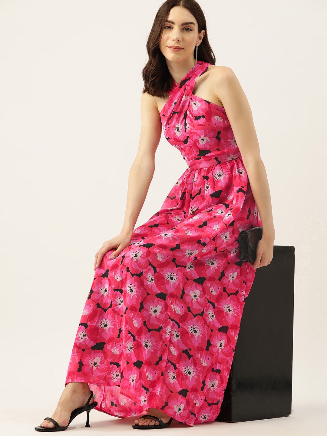 

DressBerry Floral Print Maxi Dress, Pink