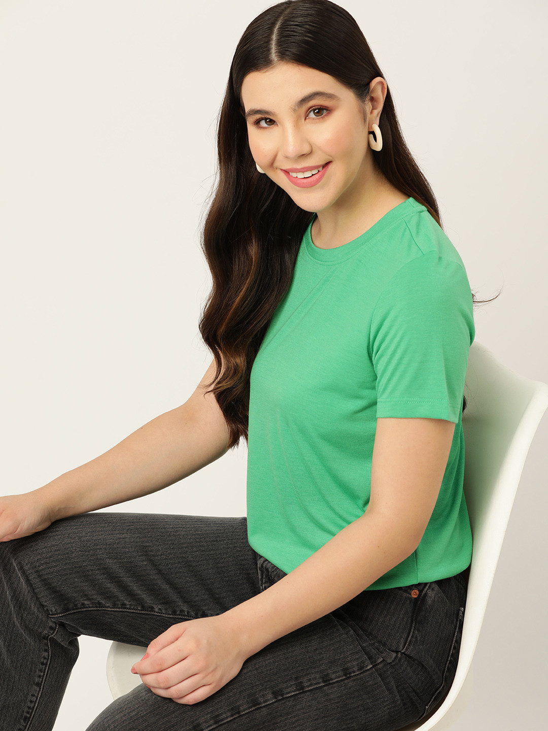 

DressBerry Solid T-shirt, Green