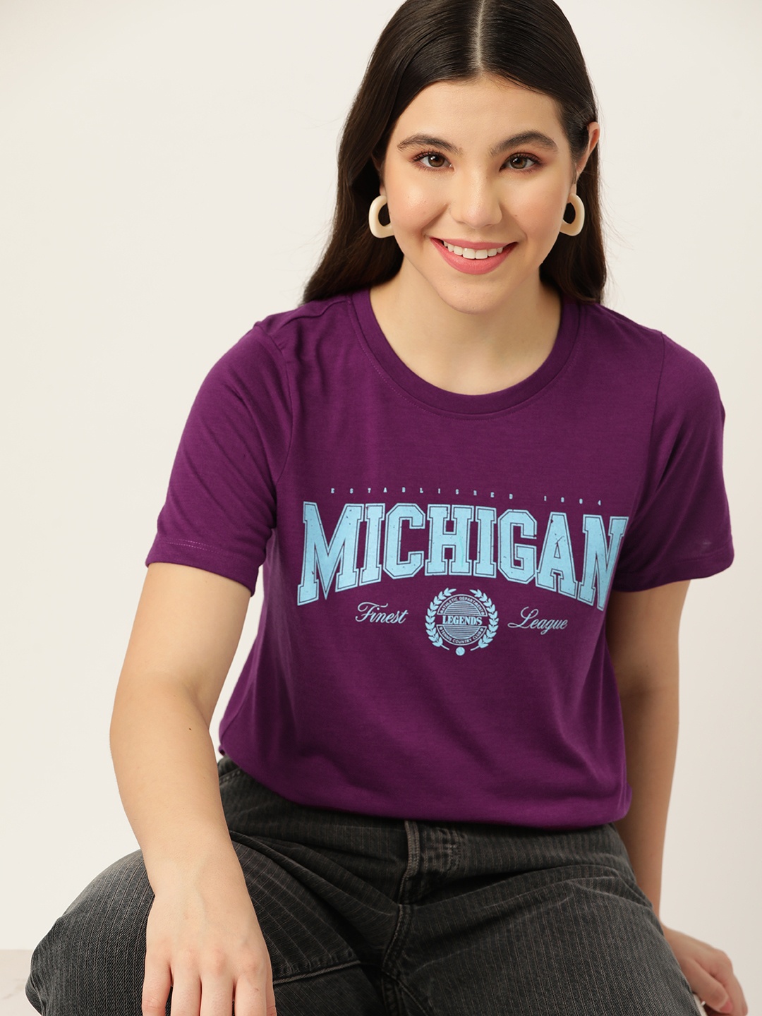 

DressBerry Printed T-shirt, Purple