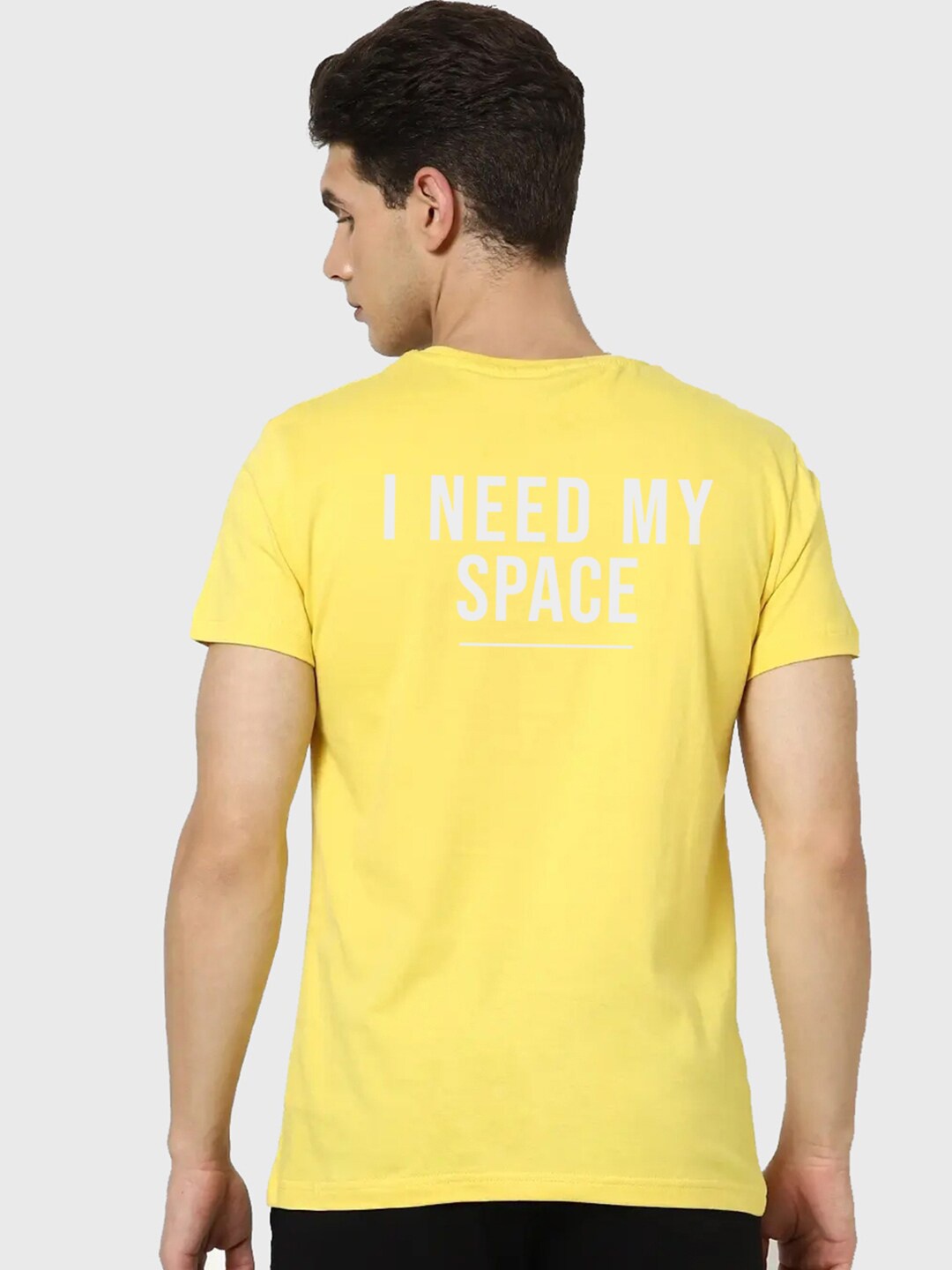 Bewakoof x OFFICIAL NASA MERCHANDISE Men Spaced NASA Graphic Printed Plus Size T-shirt, Yellow