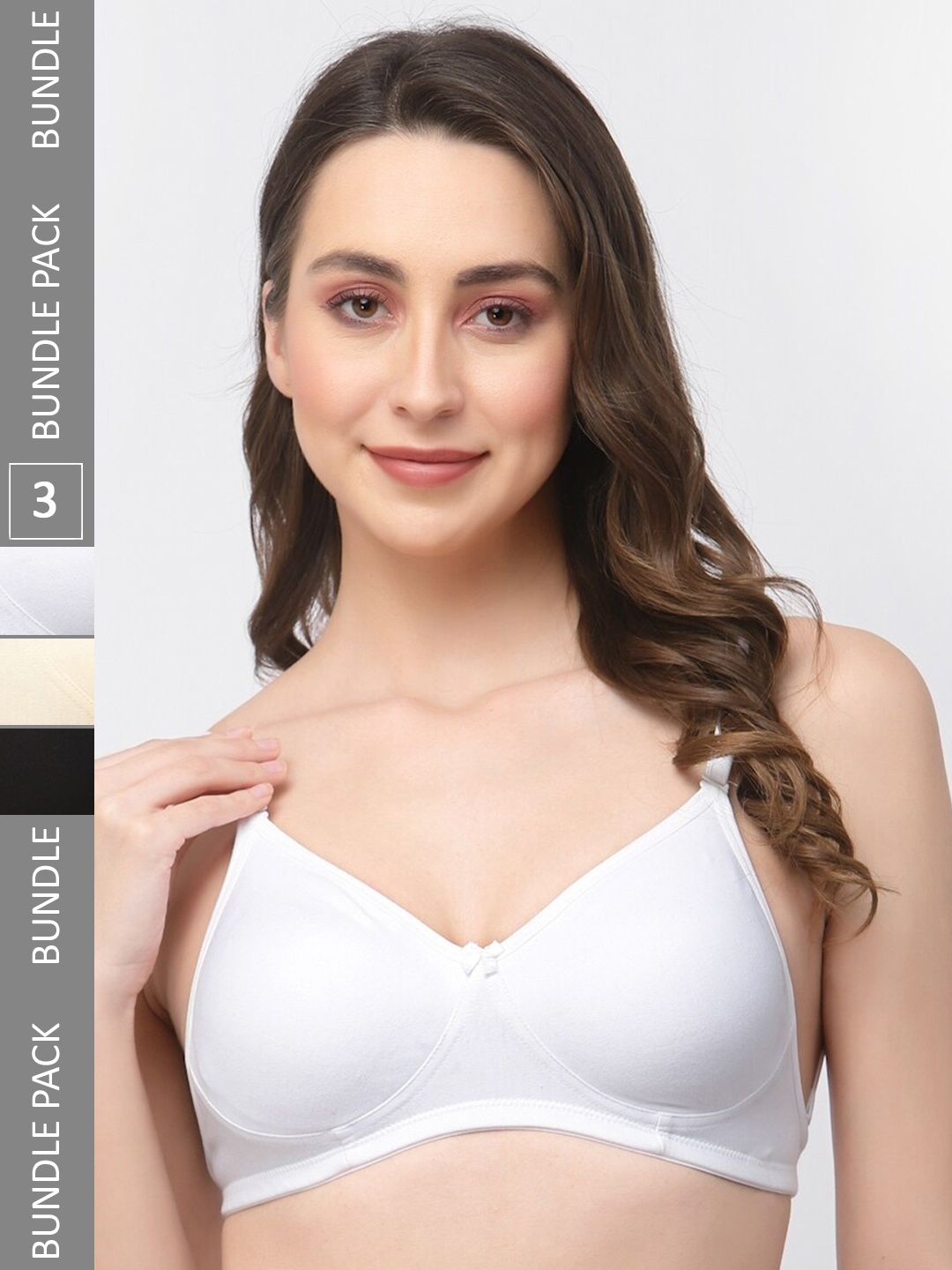 

College Girl Pack Of 3 Full Coverage All Day Comfort Cottton T-shirt Bra, White
