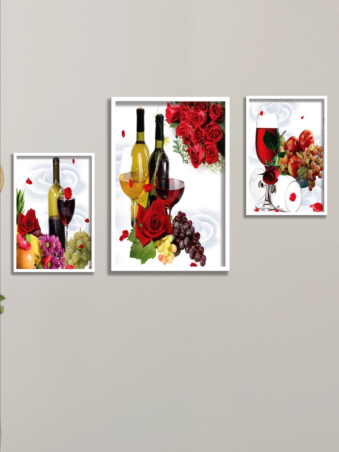 

SAF White & Red 3 Pieces Painting Wall Art