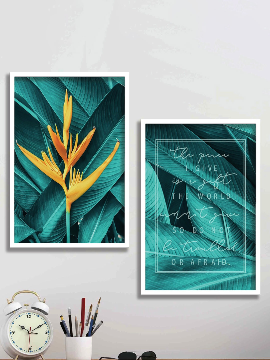 

SAF Green & Yellow 2 Pieces Framed Wall Art