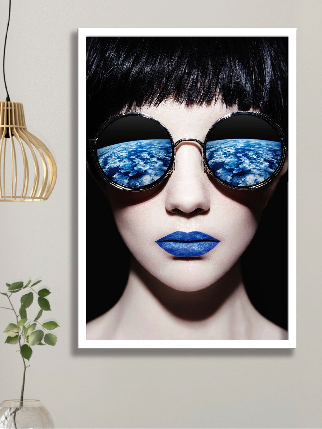 

SAF White & Blue Framed Modern Wall Art