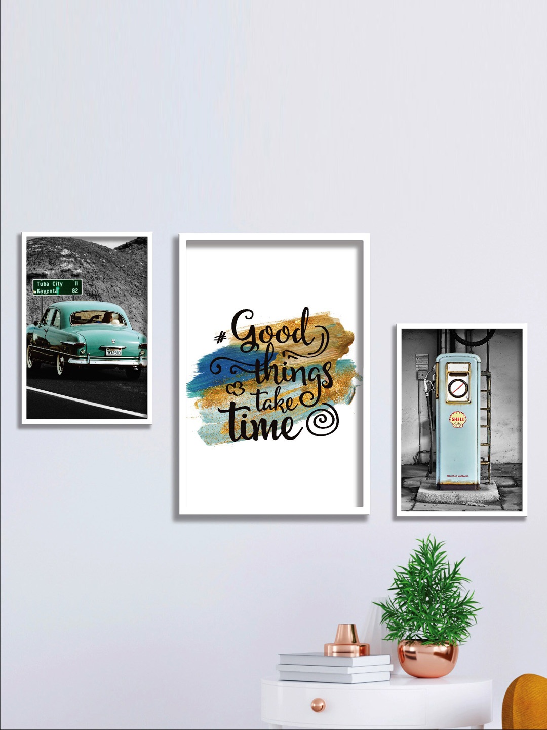 

SAF White & Blue 3 Pieces Framed Motivational Wall Art