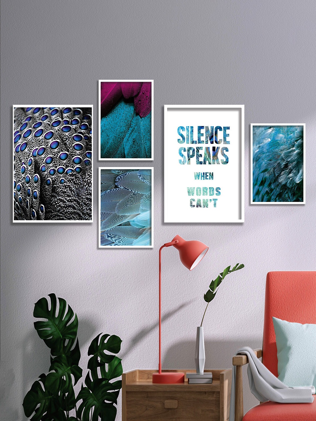 

SAF White & Blue 5 Pieces Framed Motivational Wall Art