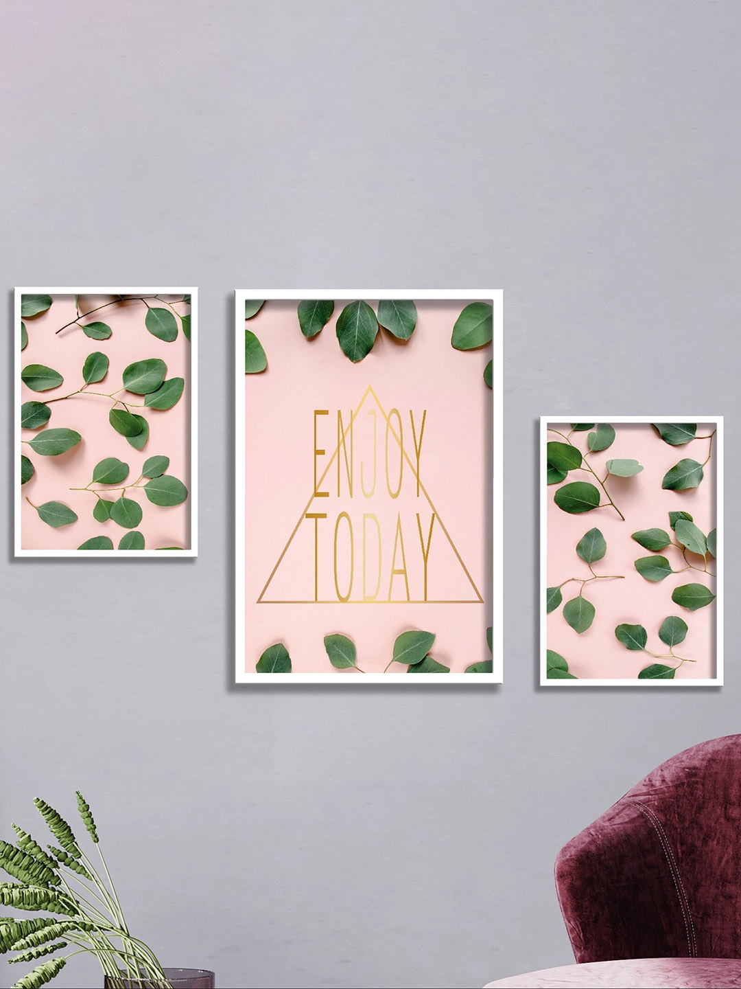 

SAF White & Pink 3 Pieces Framed Motivational Wall Art