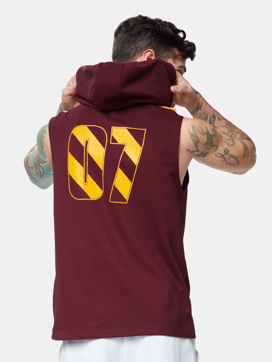 

The Souled Store Maroon Harry Potter Printed Hooded Pure Cotton T-shirt