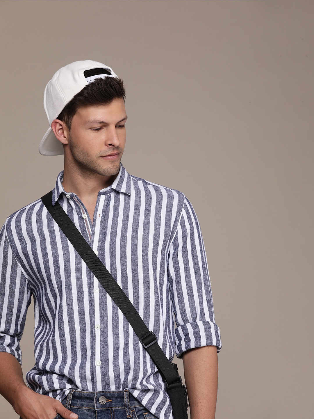

FCUK Opaque Striped Casual Shirt, Blue