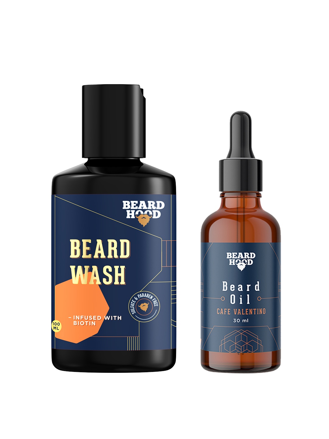 

Beardhood Pack of 2 Cafe Valentino Beard Oil & Beard Growth Wash, Na