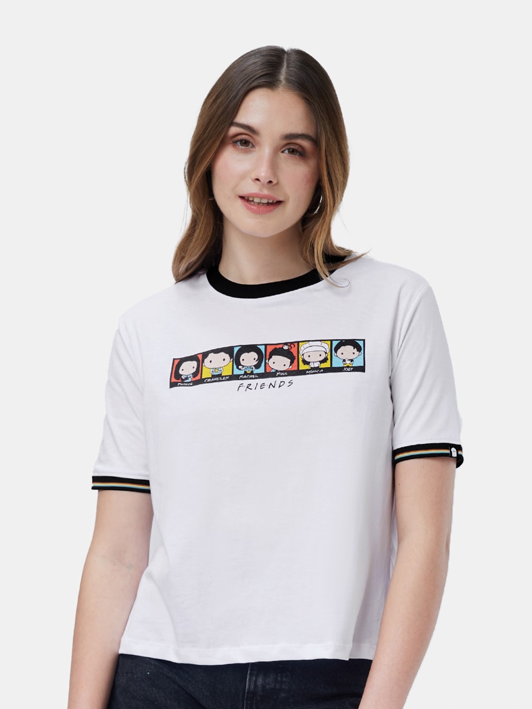 

The Souled Store White Friends Printed Pure Cotton T-shirt