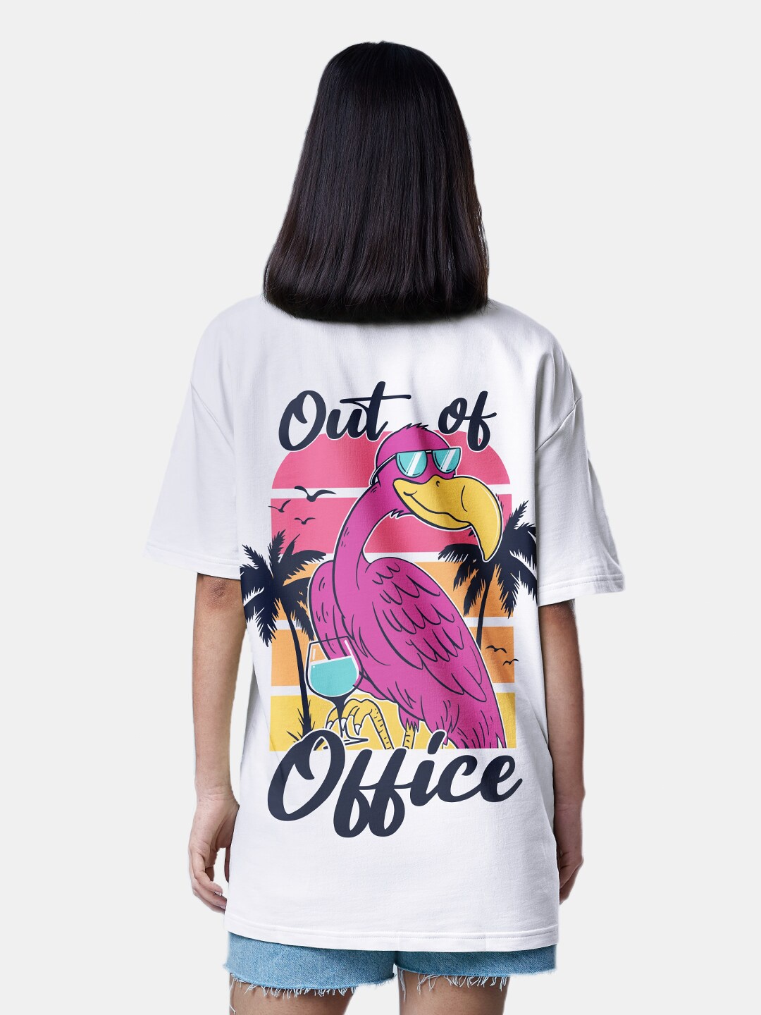 

The Souled Store White Graphic Printed Pure Cotton Oversized Fit T-shirt