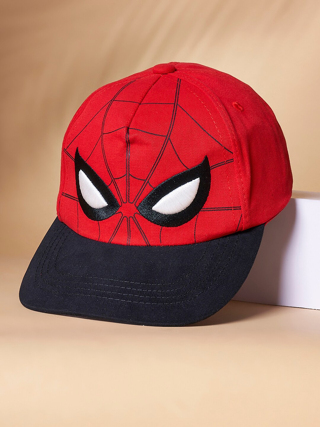 

Pantaloons Junior Boys Spider Man Printed Pure Cotton Baseball Cap, Red