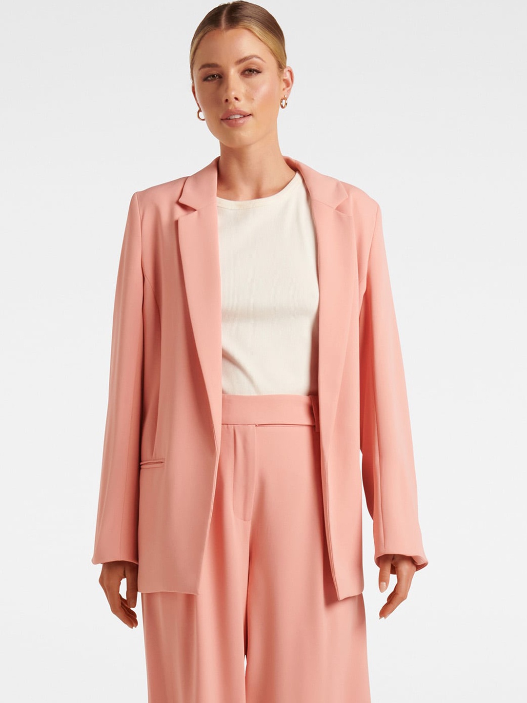 

Forever New Tailored-Fit Single Breasted Blazers, Peach