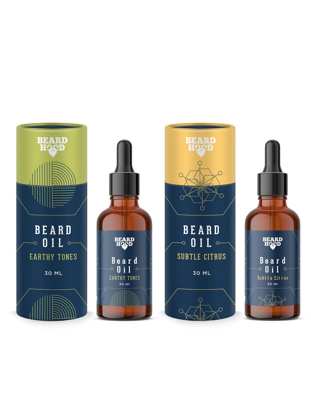 

Beardhood Earthy Tones & Subtle Citrus Pack of 2 Beard Oils 30 ml, Black