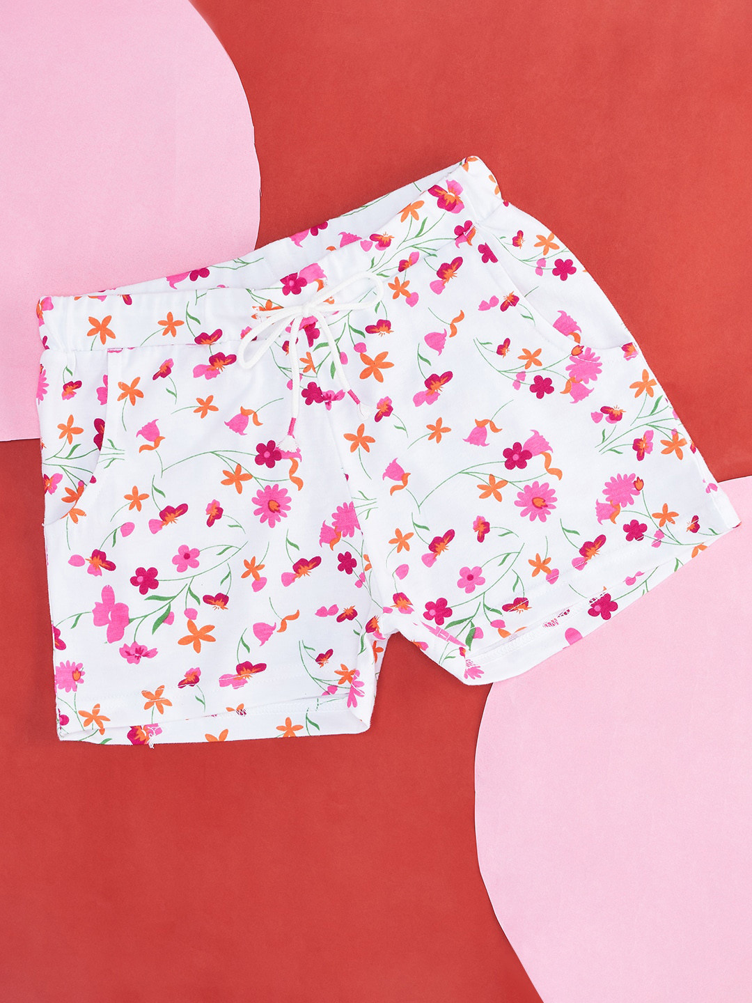 

Pantaloons Junior Girls Floral Printed Cotton Casual Shorts, White