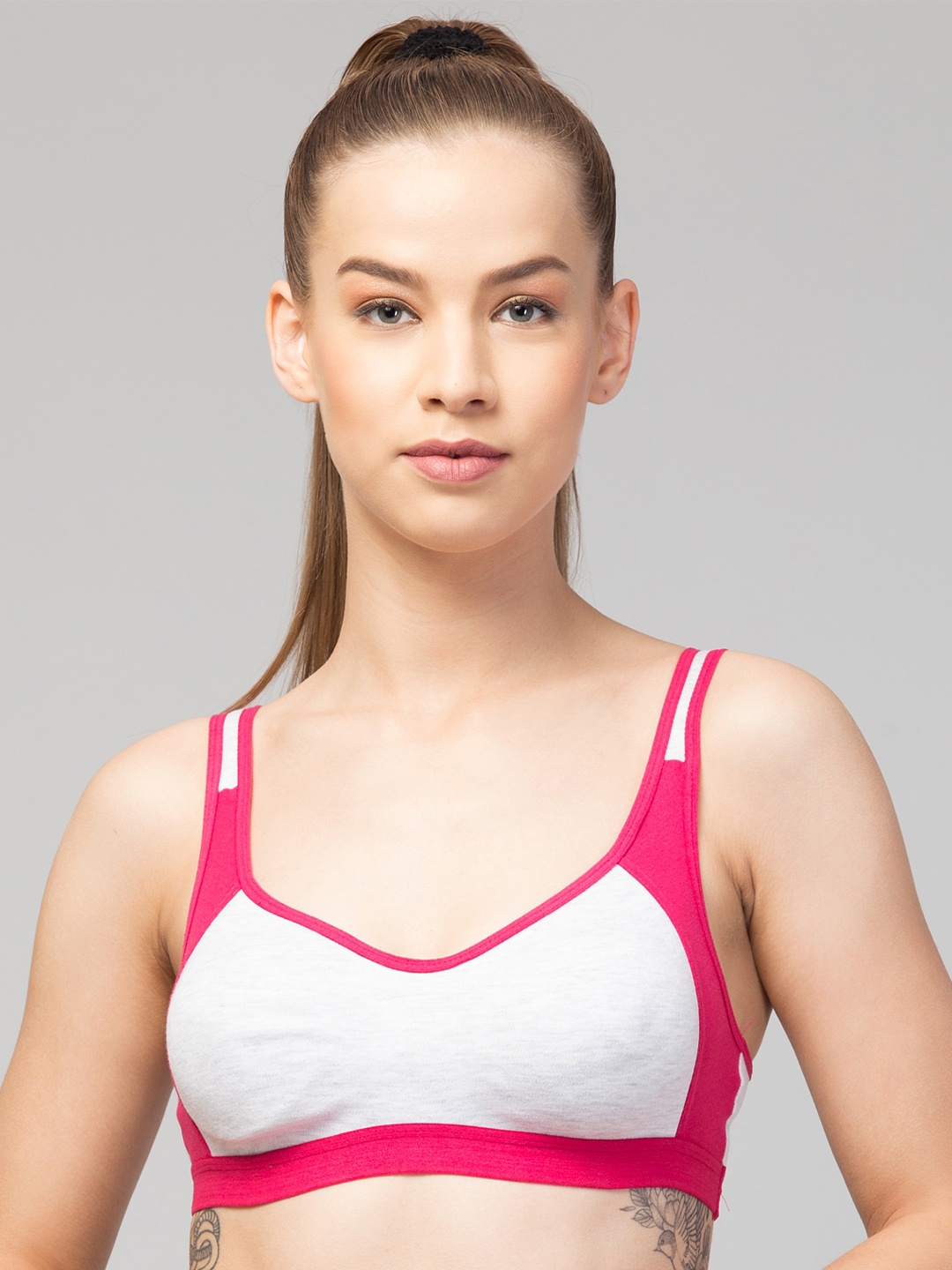 

Apraa & Parma Workout Bra With Full Coverage Organic High Support, Pink