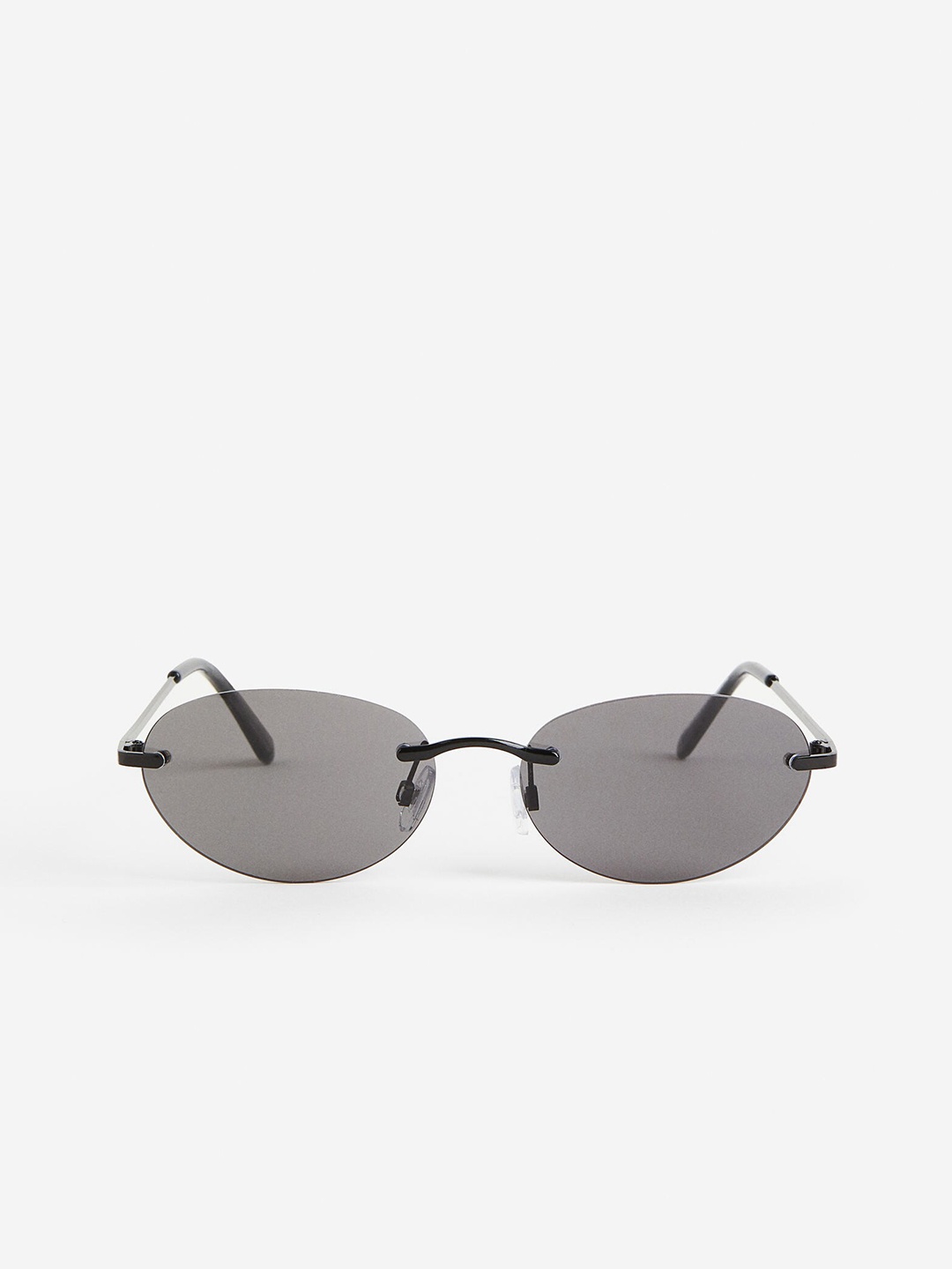 

H&M Women Rimless Oval Sunglasses 1159113001, Black