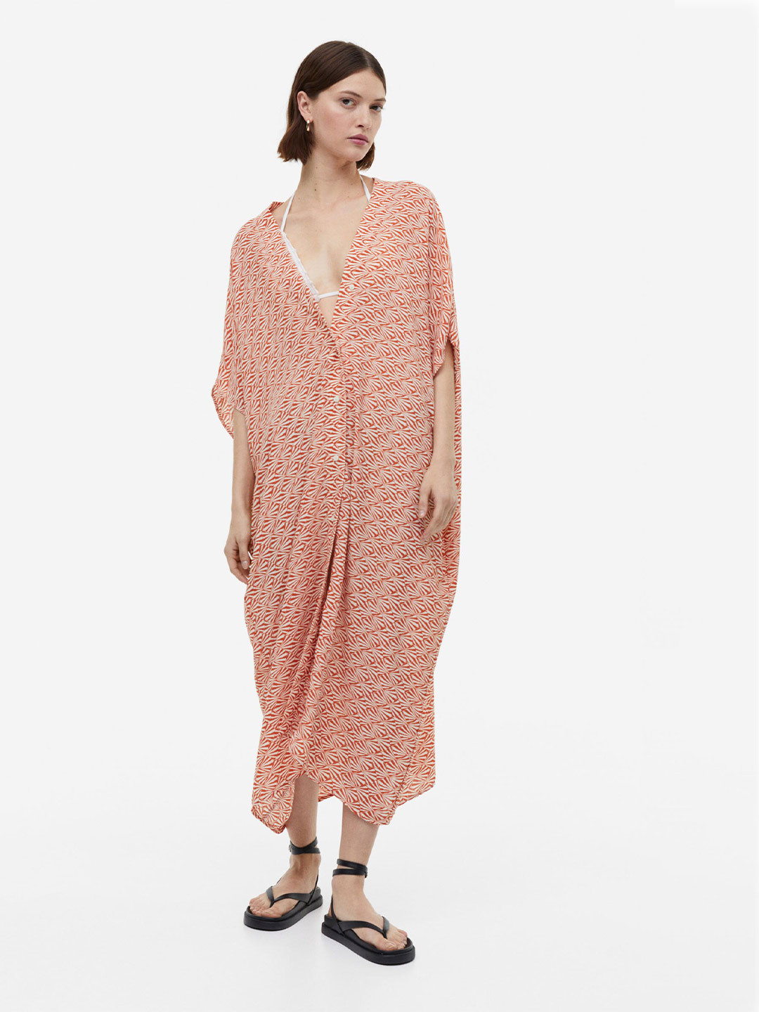 

H&M Oversized Kaftan Dress, Orange