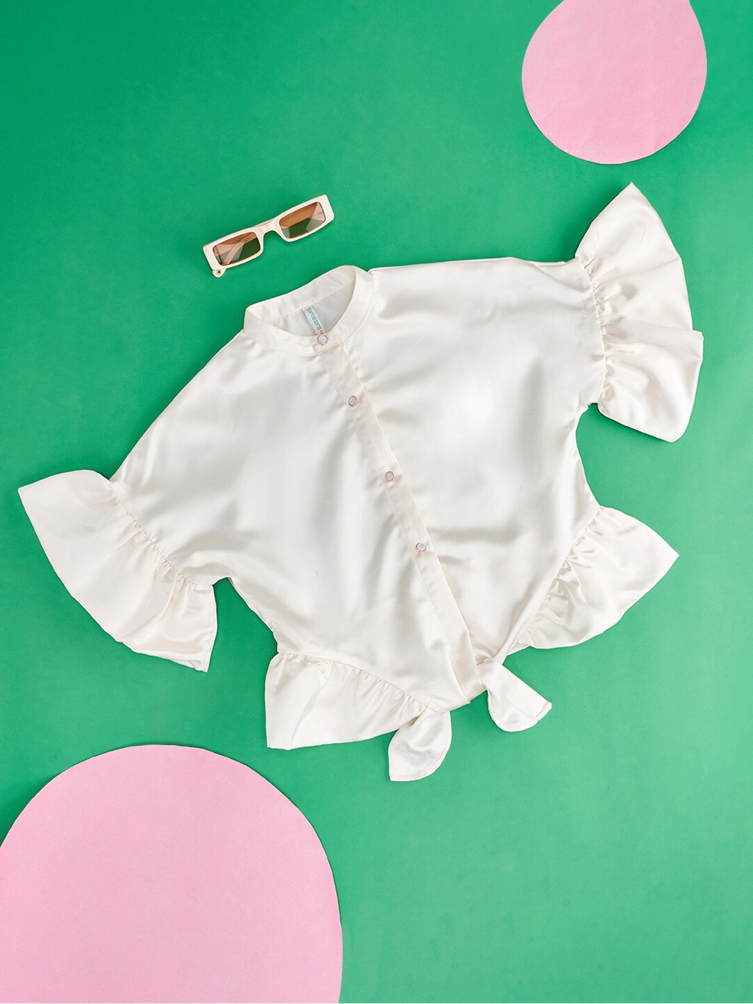 

Pantaloons Junior Girls Cotton Shirt Style Top, Off white