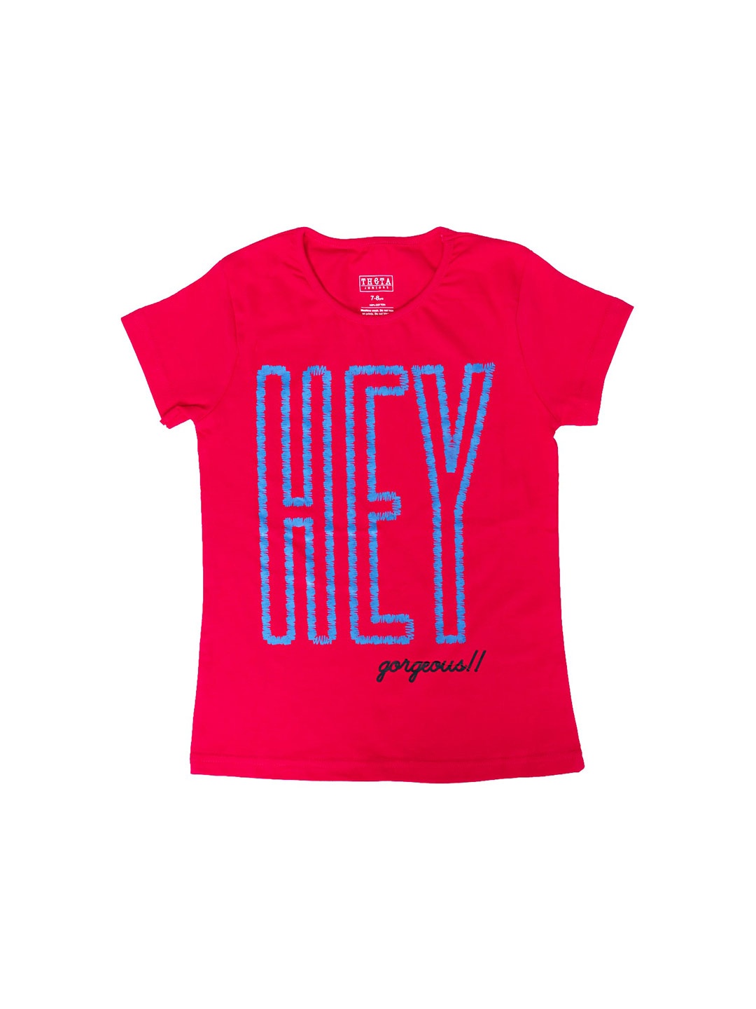 

THETA Girls Typography Printed Cotton T-shirt, Pink