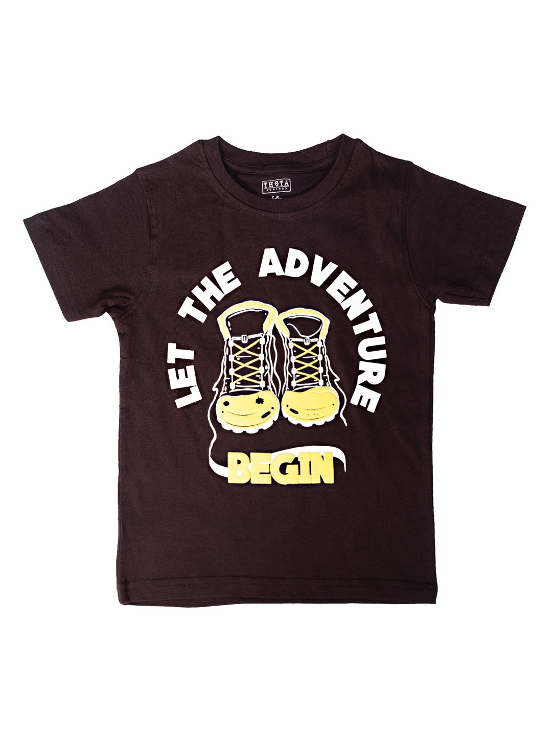 

THETA Boys Graphic Printed Cotton T-shirt, Brown