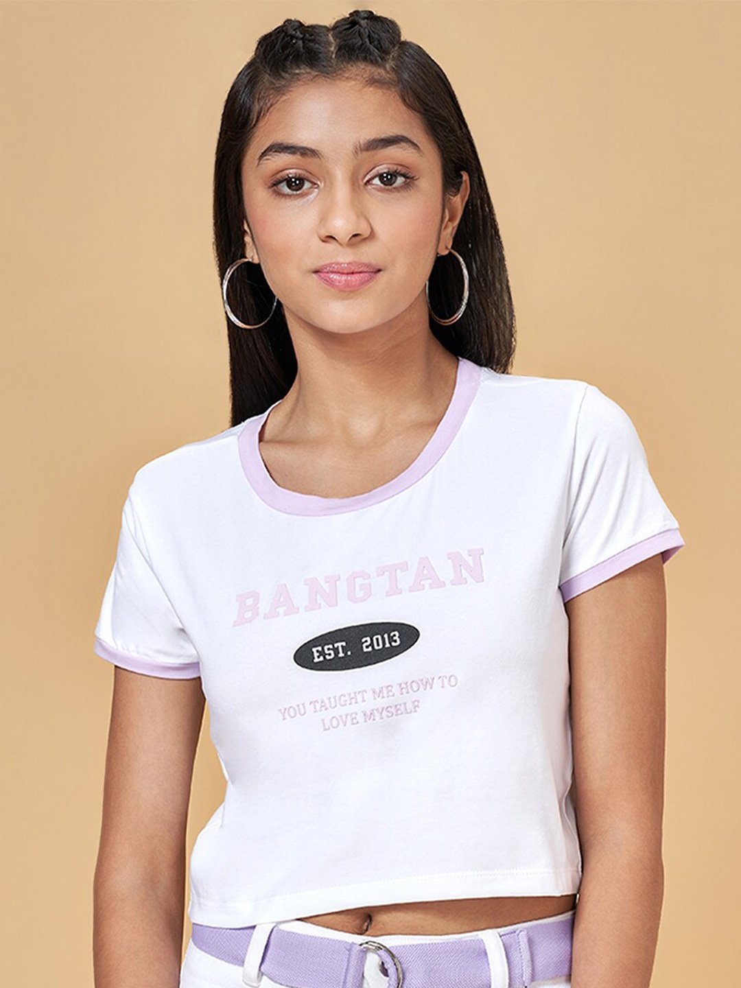 

Coolsters by Pantaloons Girls Typography Printed Cropped Cotton T-shirt, White