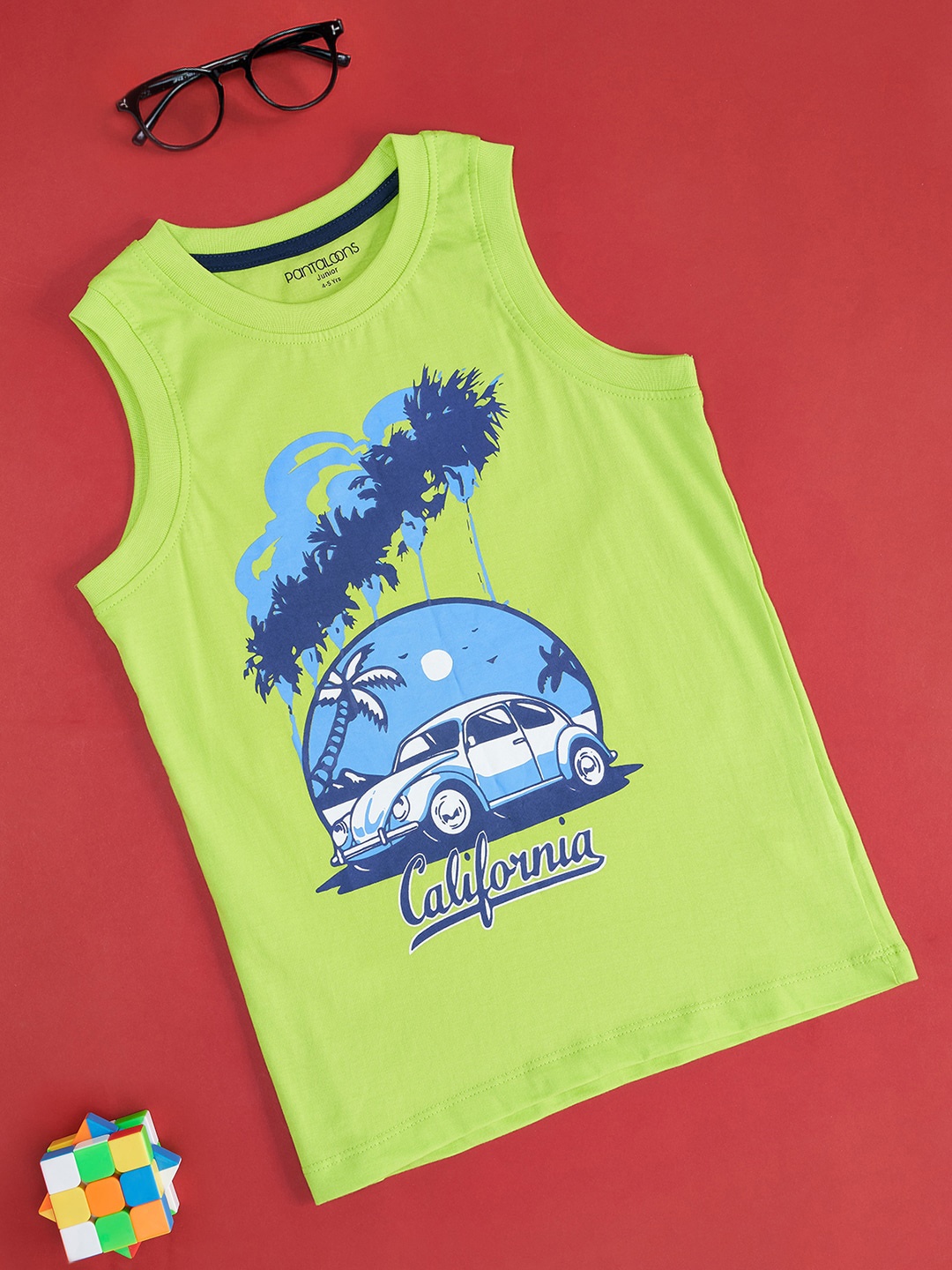 

Pantaloons Junior Boys Graphic Printed Cotton T-Shirt, Green