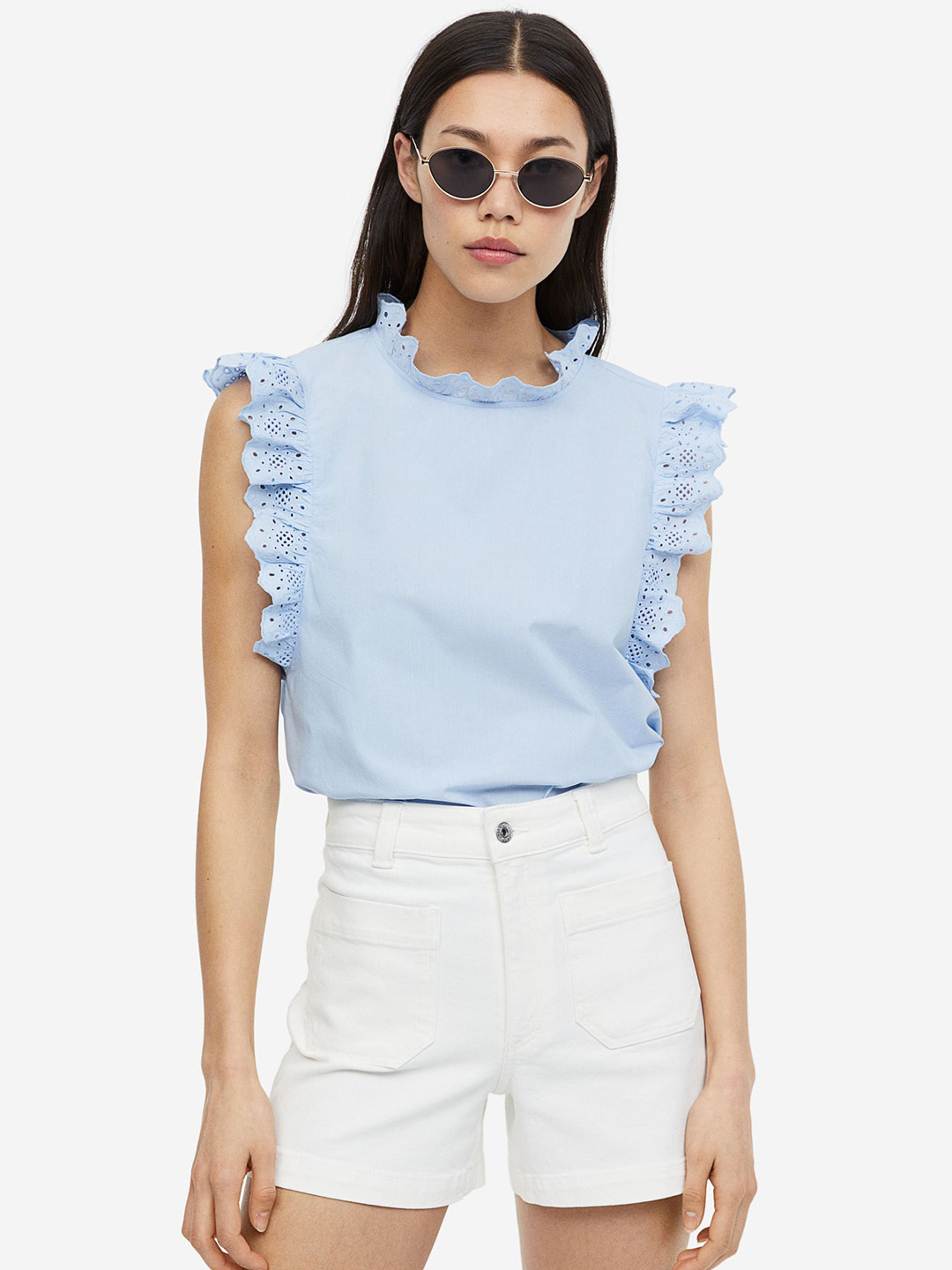 

H&M Women Denim Shorts, White
