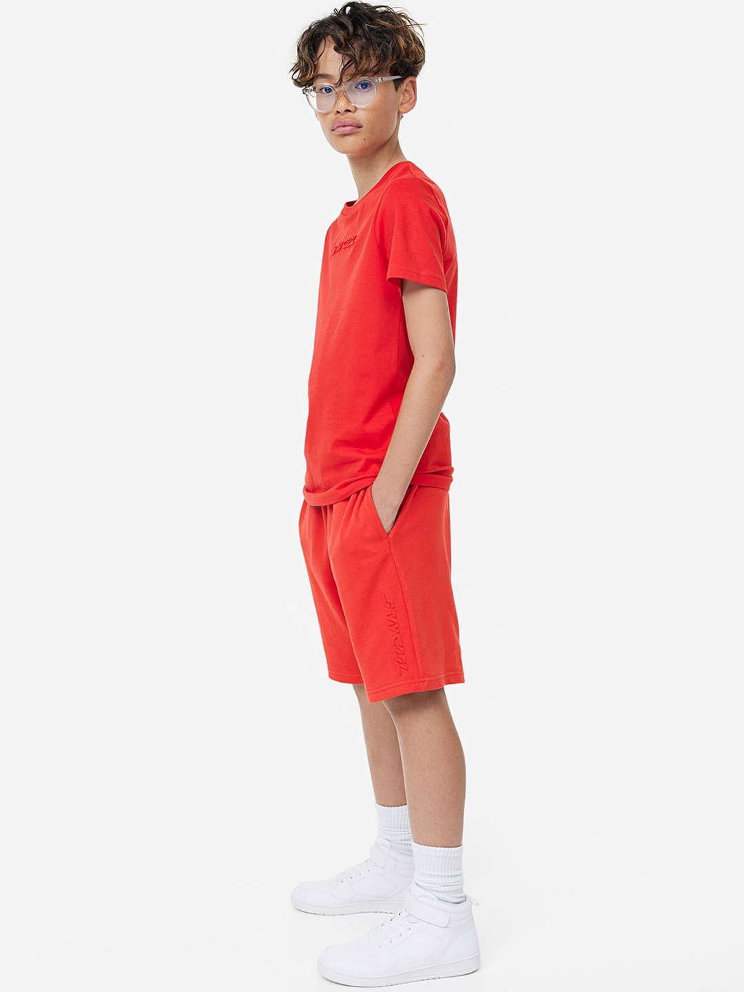 

H&M Boys Printed Sweatshorts, Red