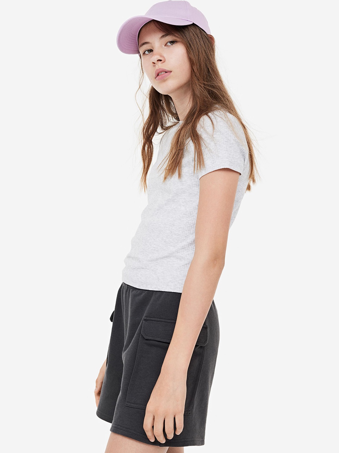 

H&M Girls Cargo Shorts, Black