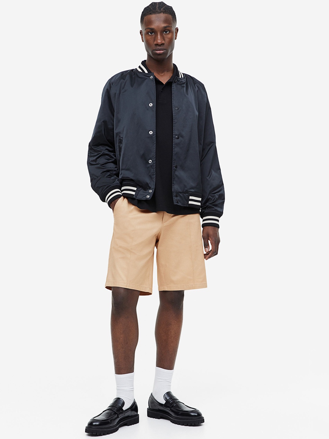 

H&M Men Relaxed Fit Chino Shorts, Beige