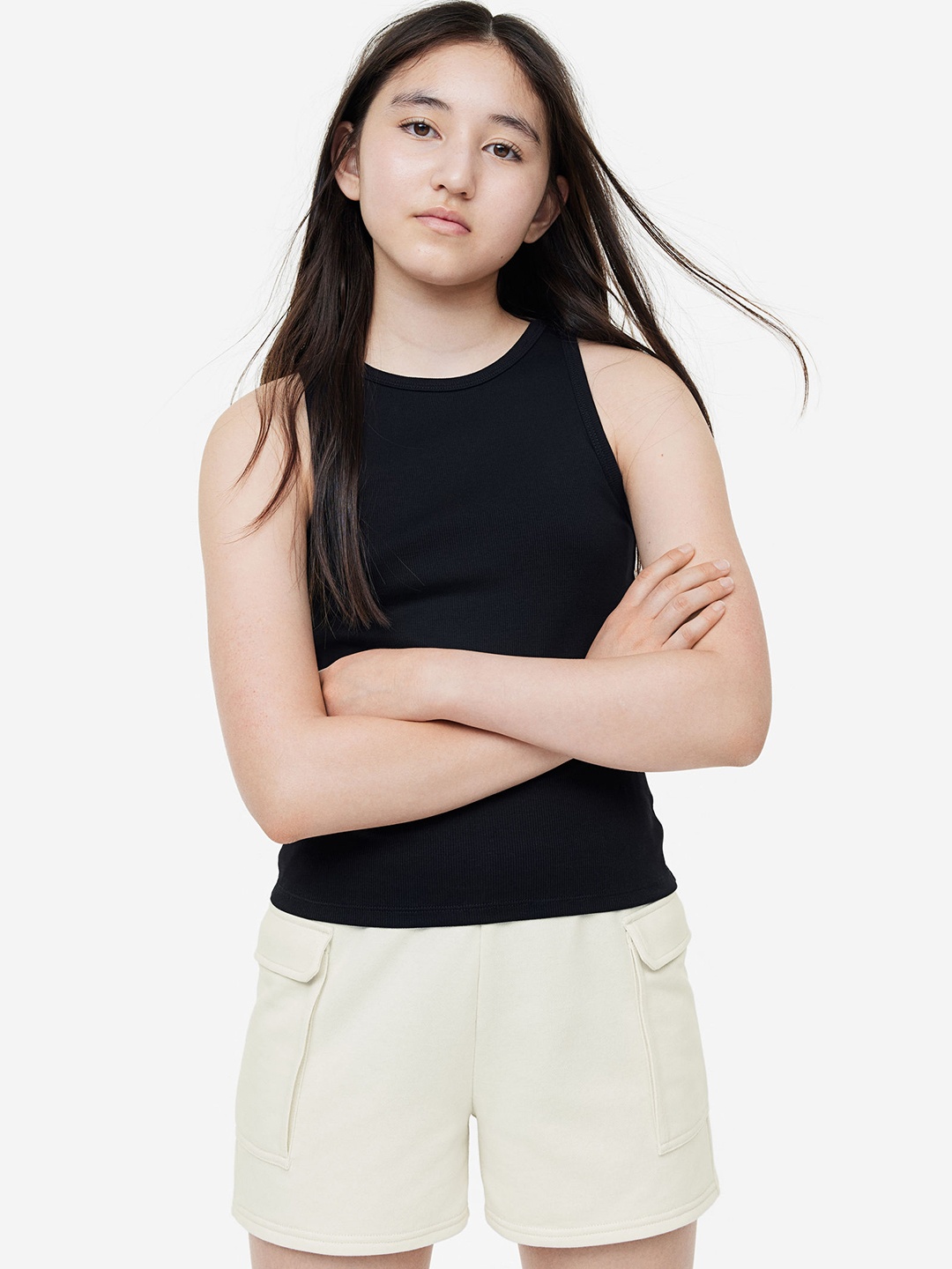 

H&M Girls Cargo Shorts, White