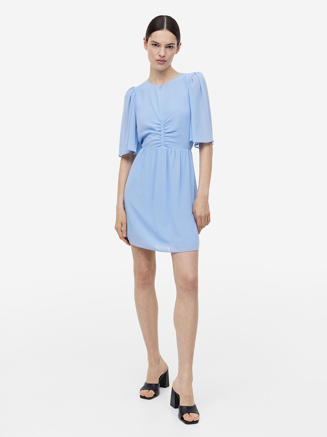 

H&M Butterfly-Sleeved Dress, Blue