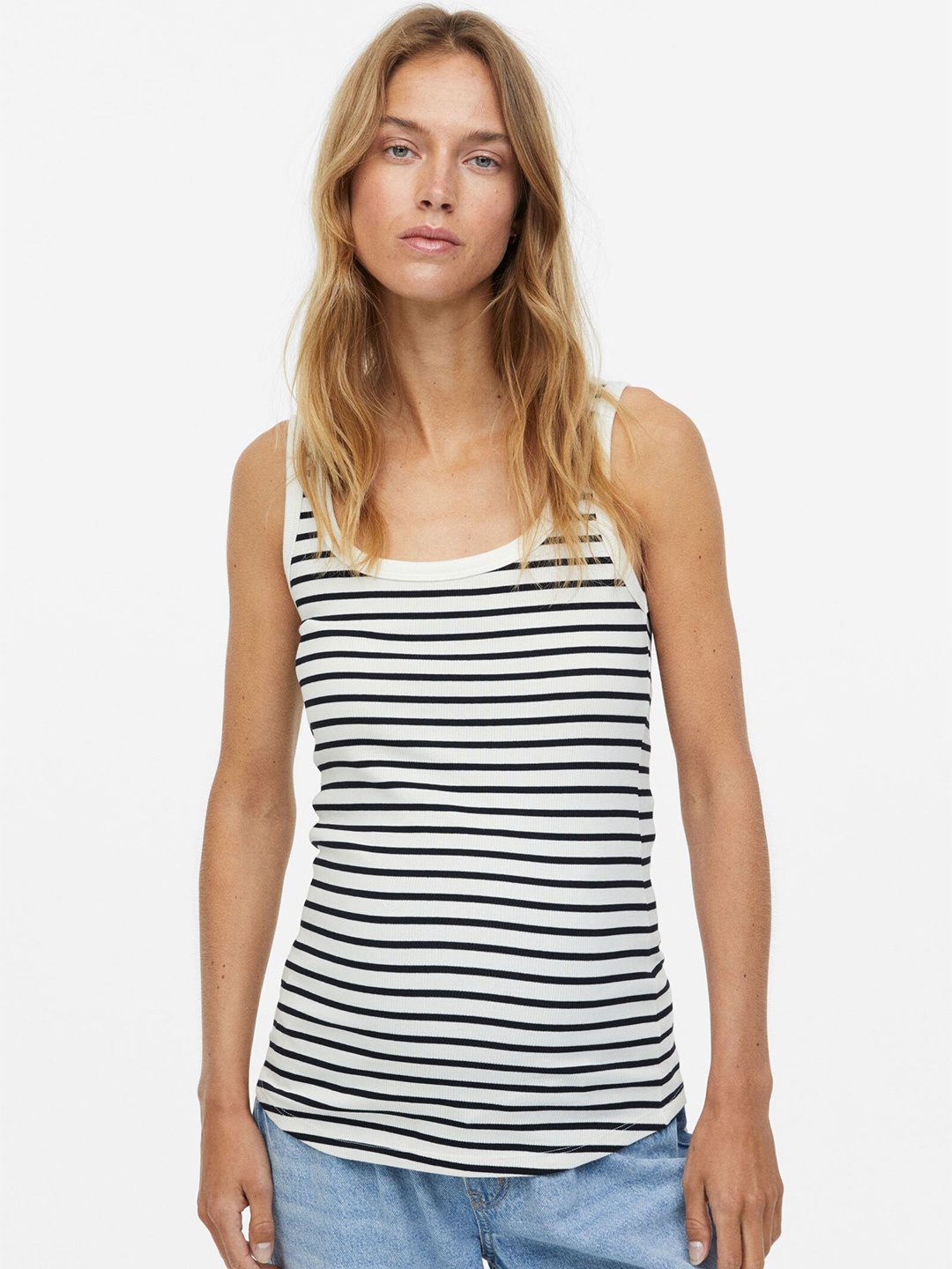 

H&M MAMA Ribbed Vest Top, White