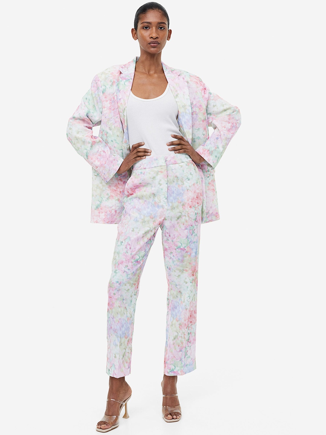 

H&M Women Tailored Trousers, White
