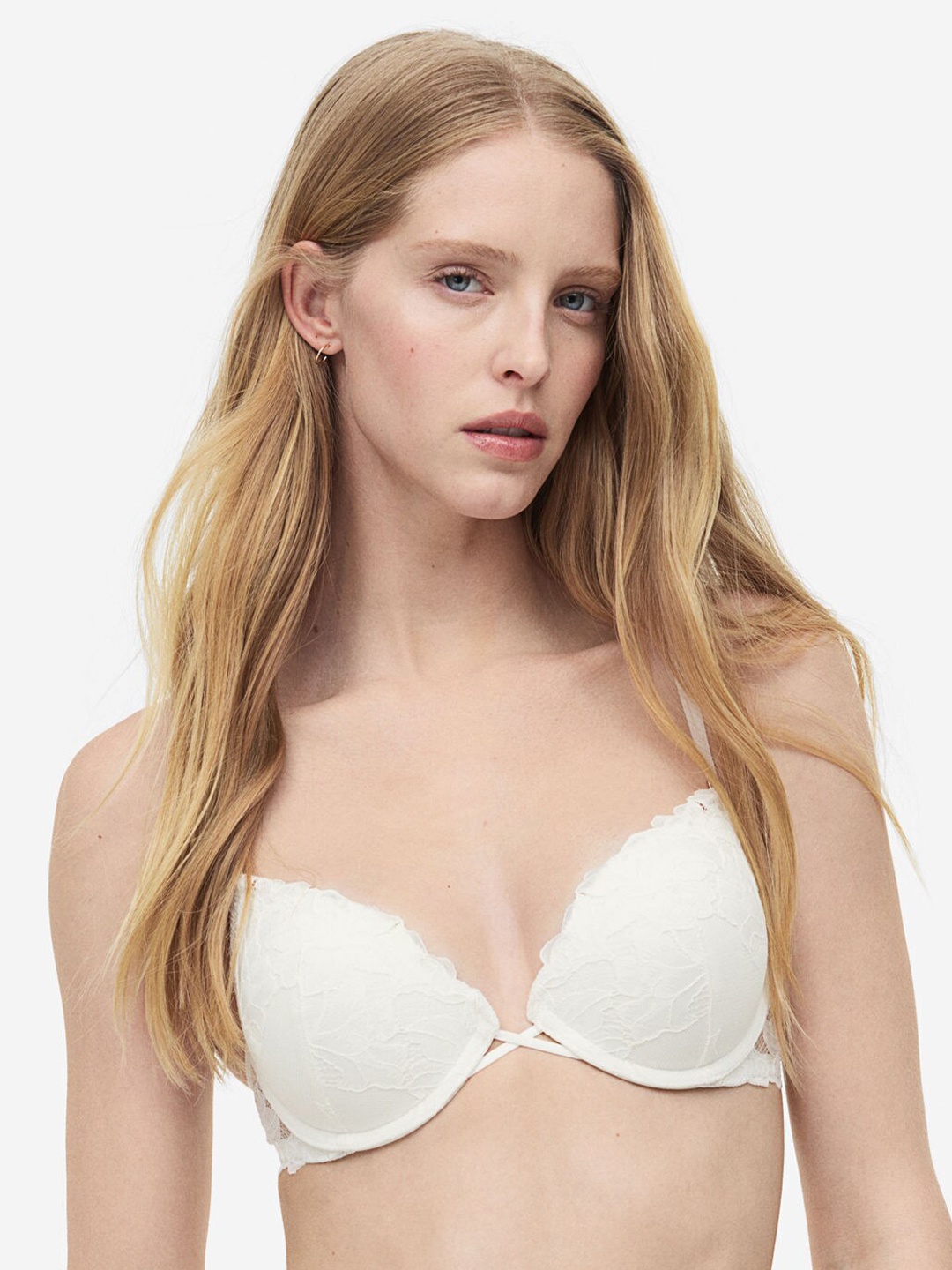 

H&M Lace Super Push-Up Bra, White