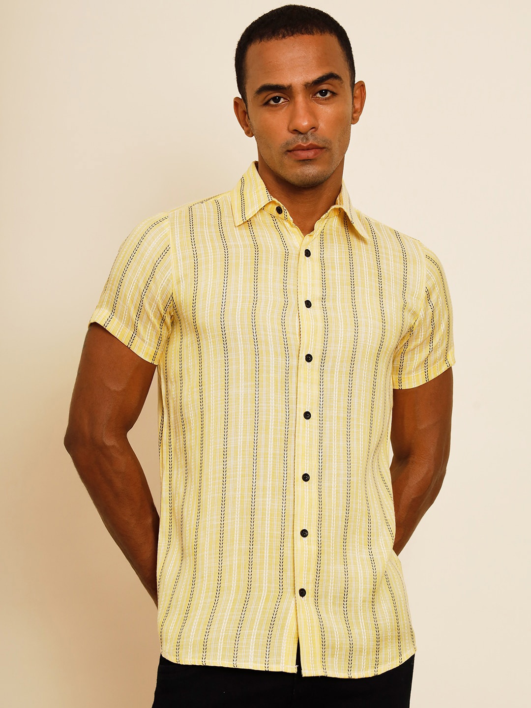 

BAESD Standard Striped Casual Shirt, Yellow