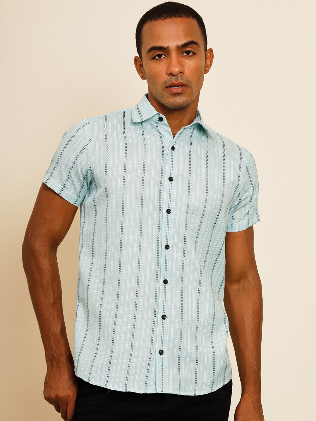 

BAESD Standard Striped Casual Shirt, Blue