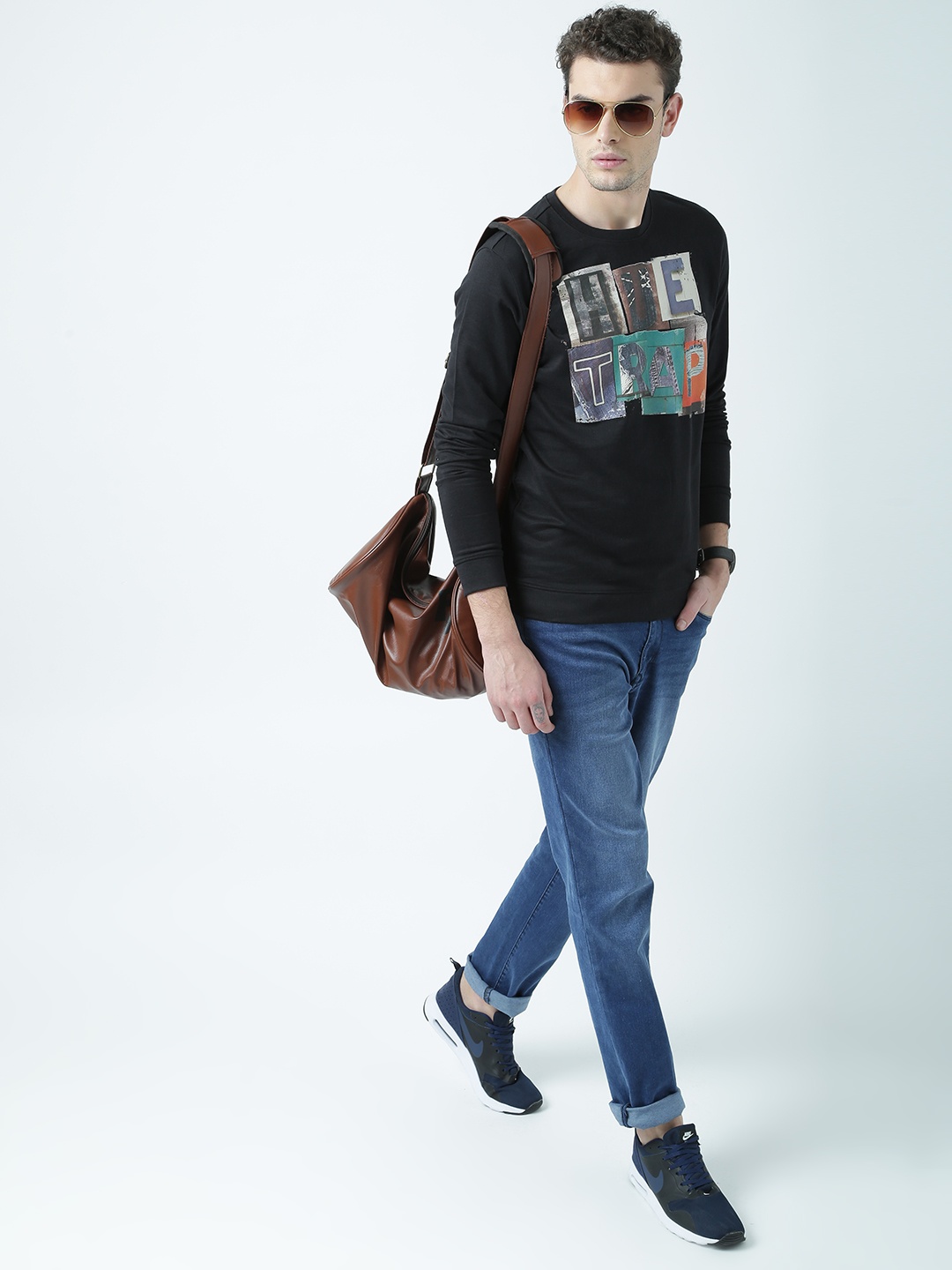 

Huetrap Men Black Printed Sweatshirt