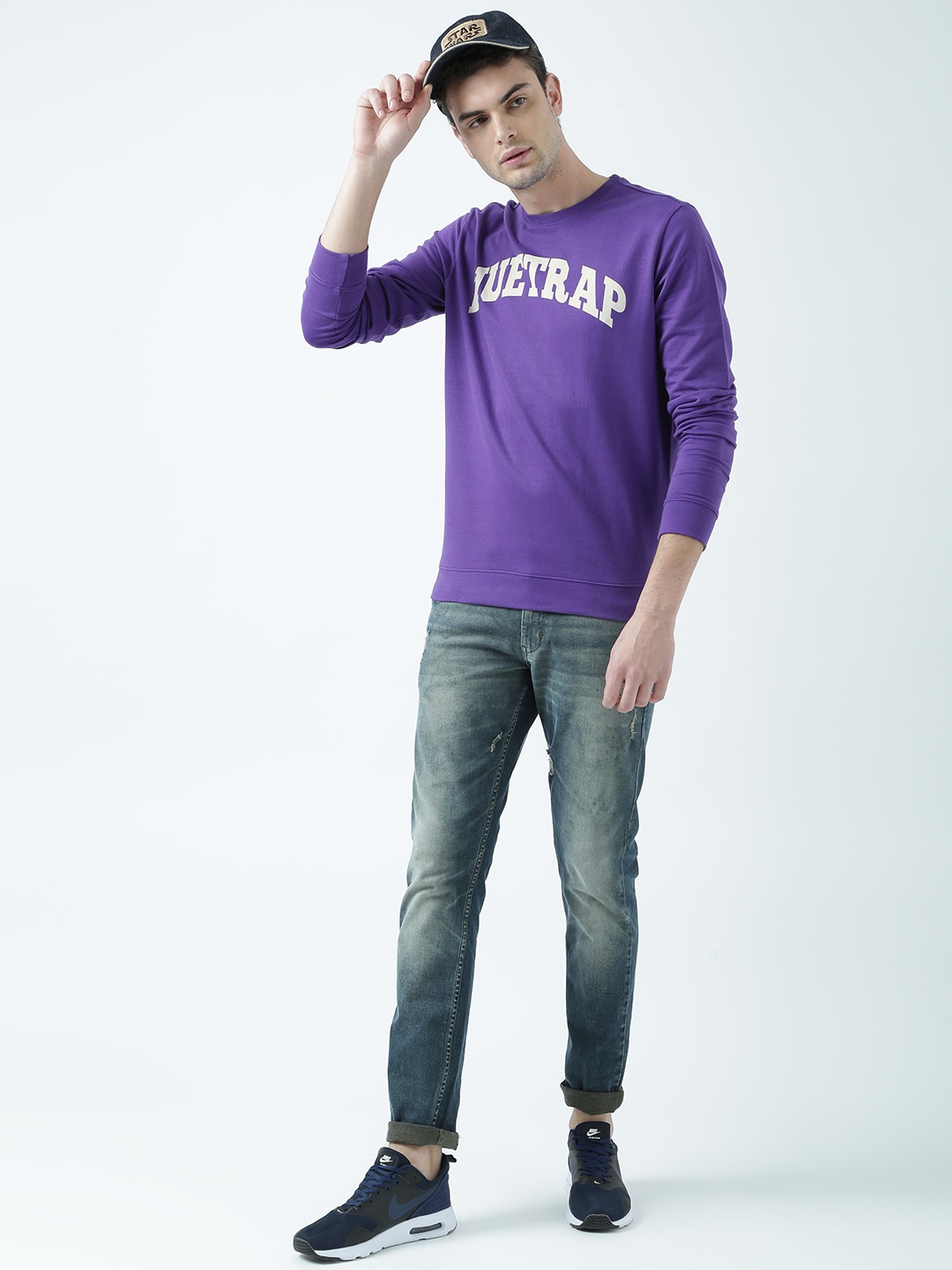 

Huetrap Men Purple Printed Sweatshirt