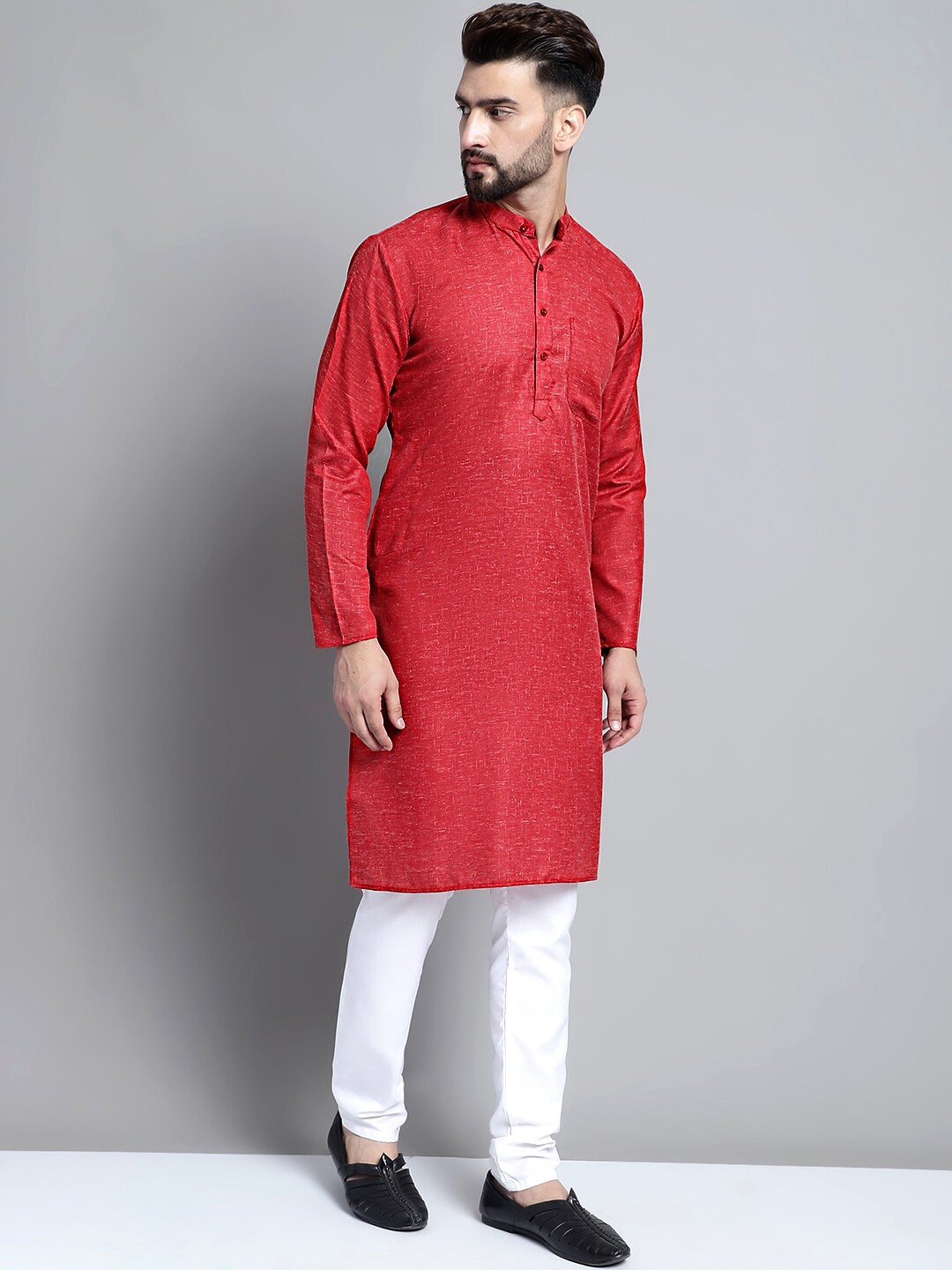 

Jompers Regular Pure Cotton Kurta With Churidar, Maroon